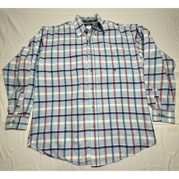 Wrangler Other - WRANGLER TWENTYX Men's Blue Plaid Button Down Long Sleeve Shirt - Size L